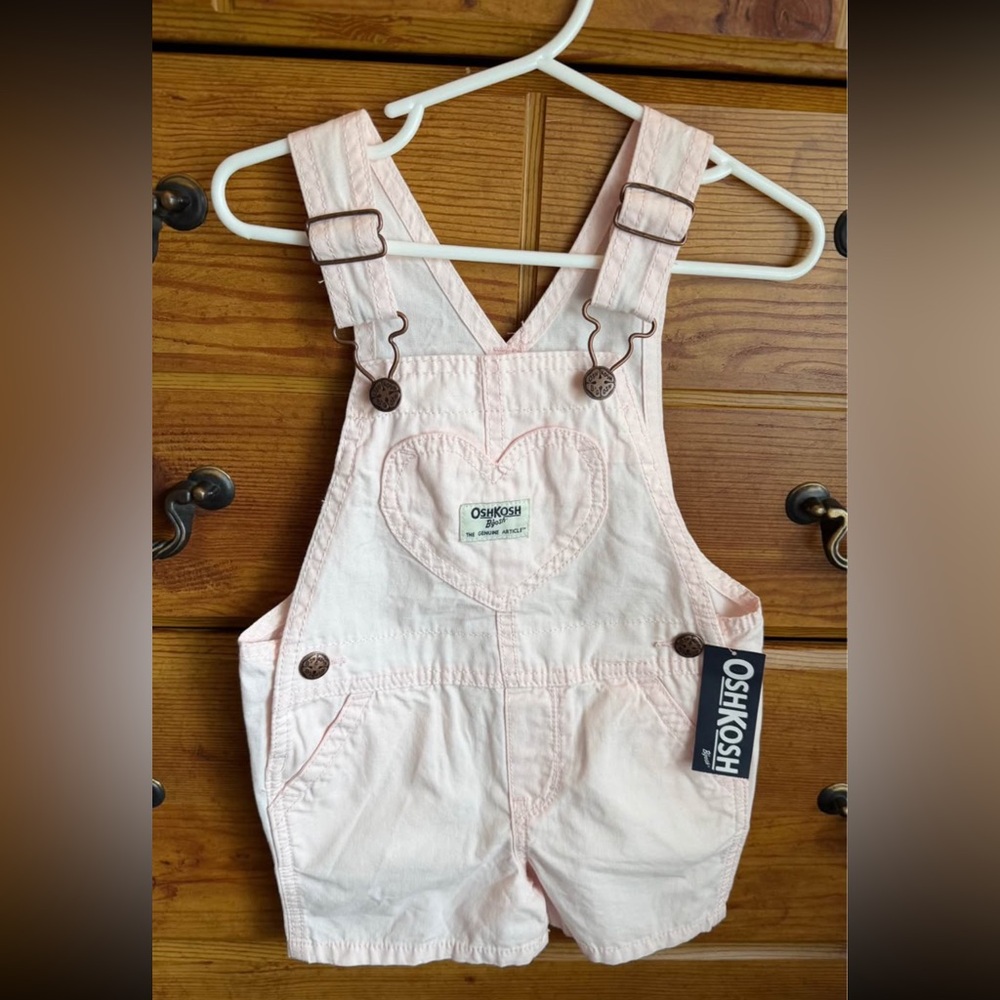 NWT pink OshKosh overall shorts 2T